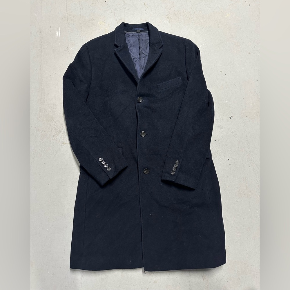 J. Crew Ludlow Overcoat Mens 44R Blue Italy Wool Cashmere Topcoat Luxury Preppy